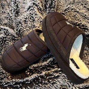 Polo by Ralph Lauren Men's Dark Brown Quilted Slip-Ons